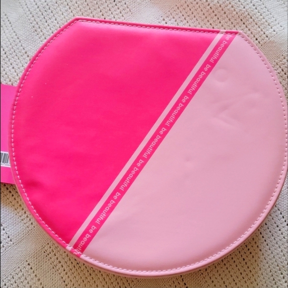 ULTA Pink Multicolored Round Bag Makeup Case Vanity Box w Retractable Handle - Picture 10 of 10